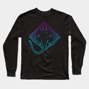 Stingray Drawing Gradient Long Sleeve T-Shirt